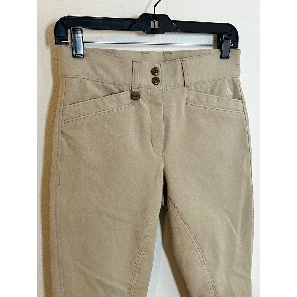 Ovation Full Seat Equestrian Riding Breeches Pants Size 28L Beige Horseback - Picture 4 of 10